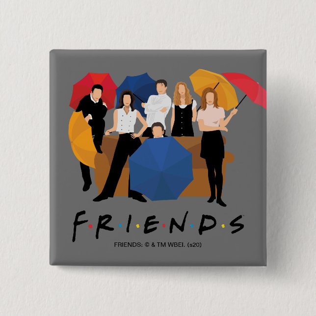 Chapa Cuadrada Silueta de caracteres FRIENDS™ (Anverso)