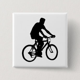 Chapa Cuadrada Silueta de ciclista