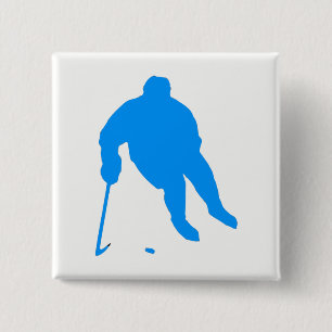 Chapa Cuadrada Silueta de Hockey