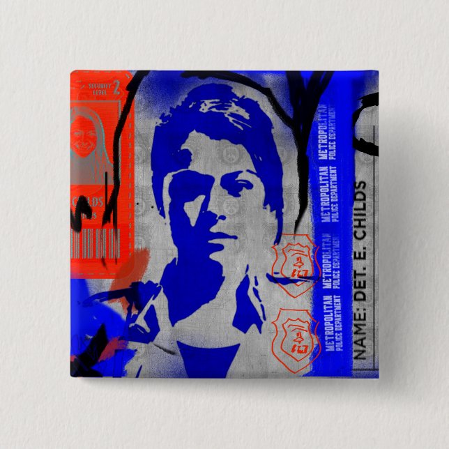 Chapa Cuadrada Silueta huérfana del negro el | Beth Childs (Anverso)