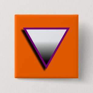 Chapa Cuadrada SÍMBOLO ASEXUAL 3D del TRIÁNGULO