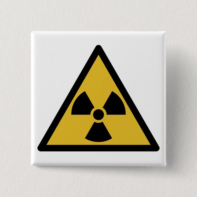 Chapa Cuadrada Símbolo de advertencia de radiación (peligro radia (Anverso)