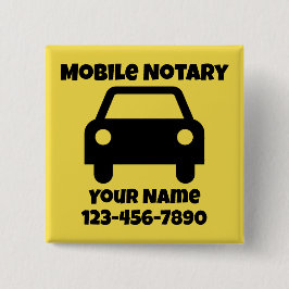 Chapa Cuadrada Símbolo de coche público de notario móvil personal