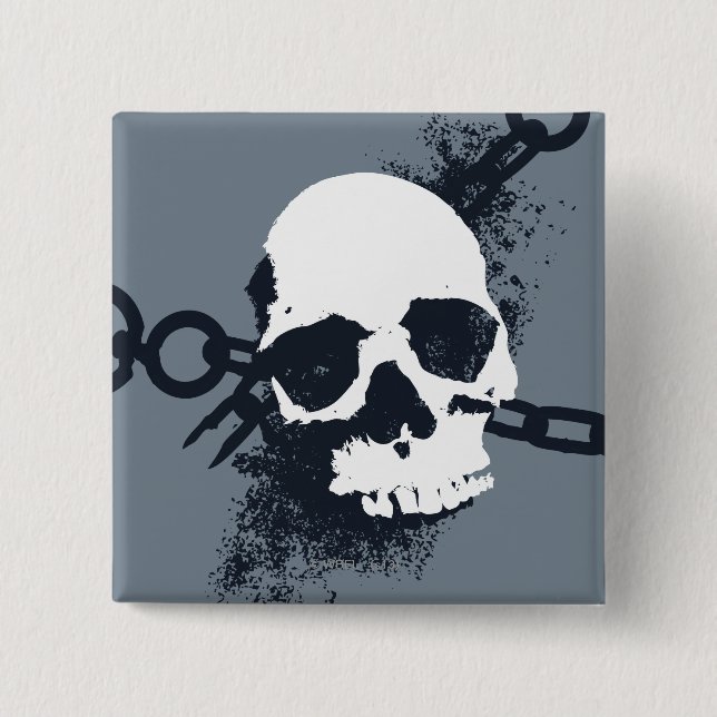 Chapa Cuadrada Símbolo de cráneo de Necromancer (Anverso)