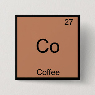 Chapa Cuadrada Símbolo de elemento de química del café divertido