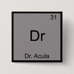 Chapa Cuadrada Símbolo de elemento de química divertida Dr. - Méd