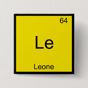 Chapa Cuadrada Símbolo de elemento de química divertida Le - Leon