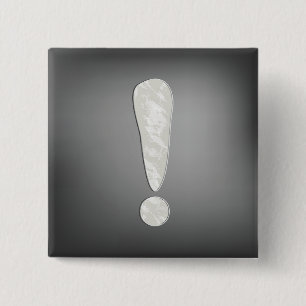 Chapa Cuadrada Símbolo de exclamación de grunge industrial