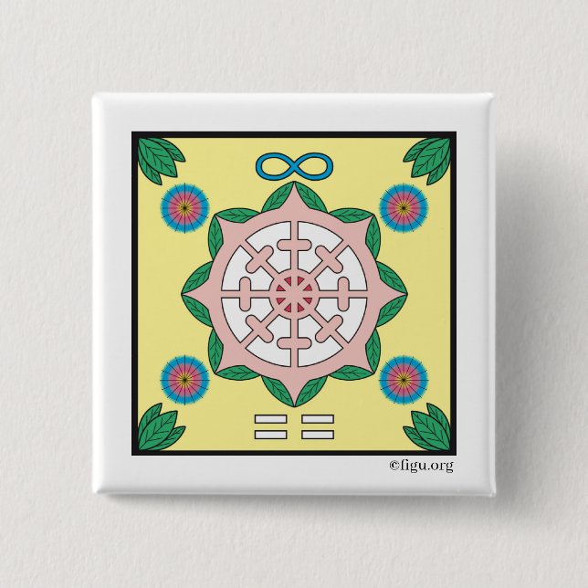 Chapa Cuadrada Símbolo de felicidad/ser feliz (Anverso)