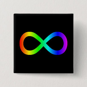Chapa Cuadrada Símbolo de infinito arcoiris