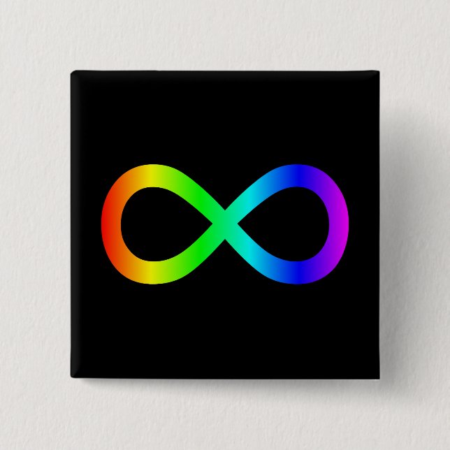 Chapa Cuadrada Símbolo de infinito de arcoíris (Anverso)