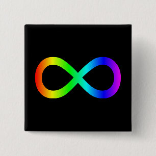 Chapa Cuadrada Símbolo de infinito de arcoíris