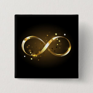 Chapa Cuadrada Símbolo de infinito dorado