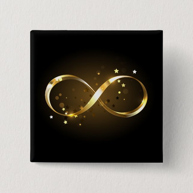 Chapa Cuadrada Símbolo de infinito dorado (Anverso)
