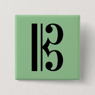 Chapa Cuadrada Símbolo de música del C-Clef