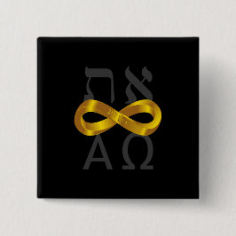 Chapa Cuadrada Símbolo del infinito del oro. Aleph Tav - alfa y