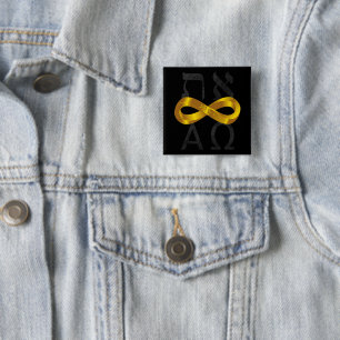 Chapa Cuadrada Símbolo del infinito del oro. Aleph Tav - alfa y