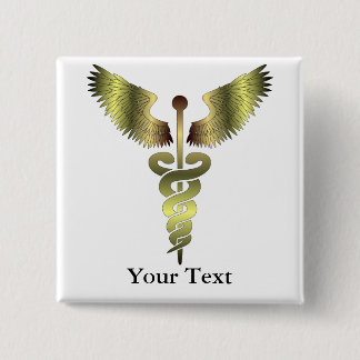 Chapa Cuadrada Símbolo Gold Caduceus