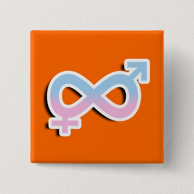 Chapa Cuadrada SÍMBOLO INFINITO 3D de INTERSEX (Anverso)