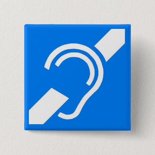 Chapa Cuadrada Símbolo internacional para el sordo (Anverso)