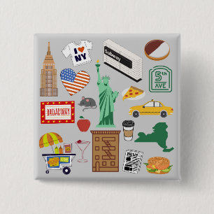 Chapa Cuadrada Símbolos de la ciudad de Nueva York