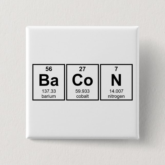 Chapa Cuadrada Símbolos del elemento de tabla periódica del (Anverso)