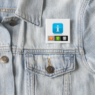 Chapa Cuadrada Símbolos modernos de información brillante