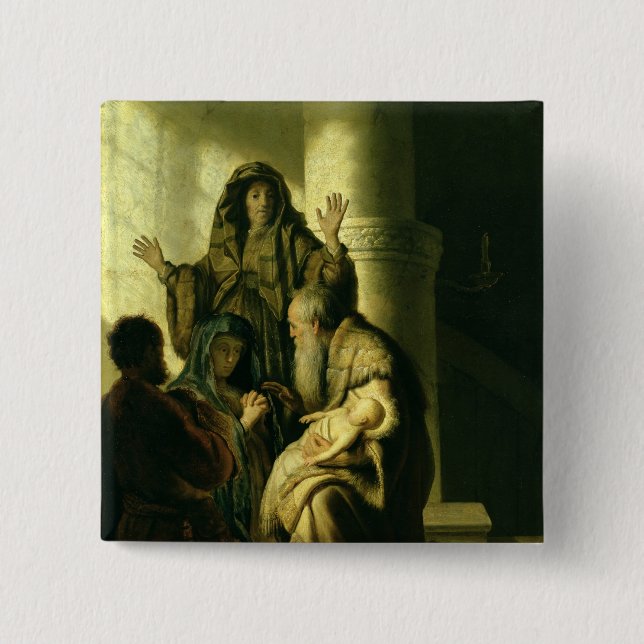 Chapa Cuadrada Simeon y Hannah en el templo, c.1627 (Anverso)