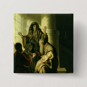 Chapa Cuadrada Simeon y Hannah en el templo, c.1627