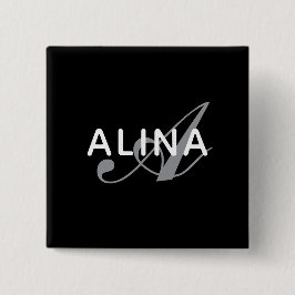 Chapa Cuadrada Simple Custom Name Monogram 2''Scratch Resistant