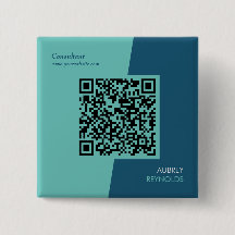 Simple y moderno código QR profesional azul verde