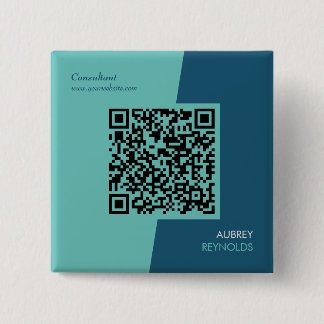 Chapa Cuadrada Simple y moderno código QR profesional azul verde