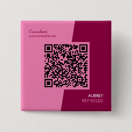 Chapa Cuadrada Simple y moderno código QR profesional Feminine Pi