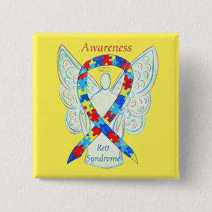 Chapa Cuadrada Síndrome de Retorno Ángel Puzzle Awareness Pins
