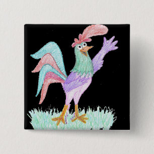 Chapa Cuadrada Singing Rooster