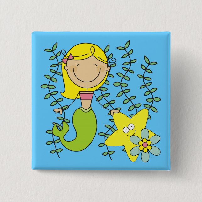 Chapa Cuadrada Sirena rubia (Anverso)