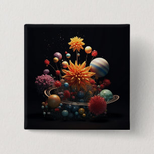 Chapa Cuadrada Sistema solar Insignia cuadrada de 15 cm