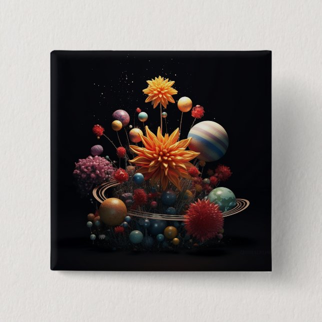 Chapa Cuadrada Sistema solar Insignia cuadrada de 15 cm (Anverso)