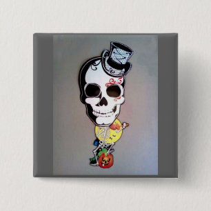 Chapa Cuadrada Skeleton Big Head