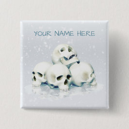 Chapa Cuadrada Skulls in the snow. Personalized
