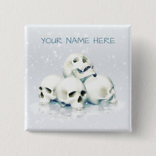 Chapa Cuadrada Skulls in the snow. Personalized (Anverso)