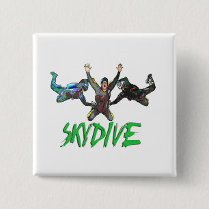 Chapa Cuadrada Skydive - texto verde