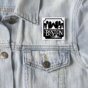 Chapa Cuadrada Skyline de Boston