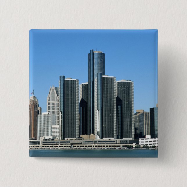 Chapa Cuadrada Skyline Detroit 4 (Anverso)