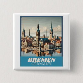 Chapa Cuadrada Skyline Retro Bremen