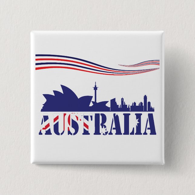Chapa Cuadrada Skyscaape de Australia (Anverso)