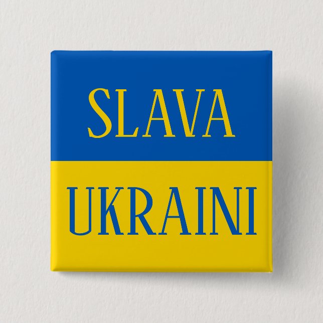 Chapa Cuadrada Slava Ukraini Glory to Ukraine flag pin (Anverso)