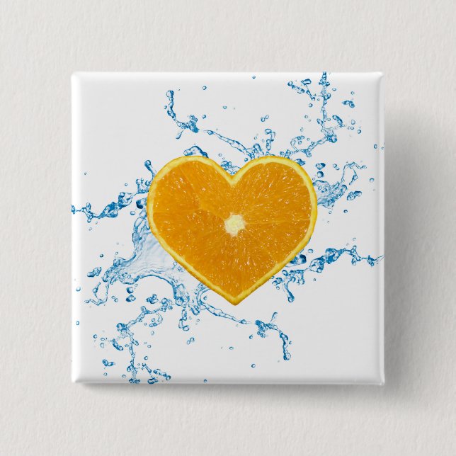 Chapa Cuadrada Slice of Heart-Shaped Orange (Anverso)