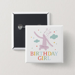 Chapa Cuadrada Slumberkins Unicornio Cumpleaños Niña
