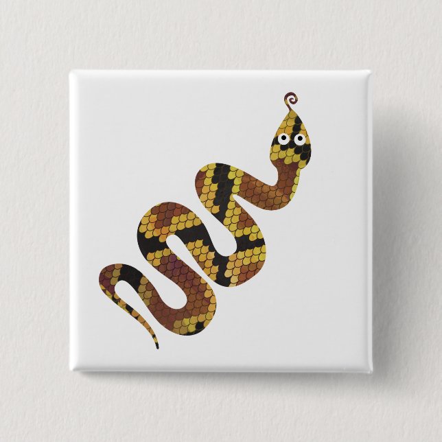 Chapa Cuadrada Snake Brown y Gold Silhouette (Anverso)